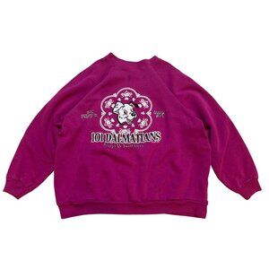 90s Disney 101 Dalmatians Magenta Crewneck Sweatshirt XL USA